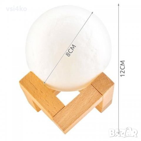 Нощна лампа с формата на луна, снимка 5 - Други - 39687529