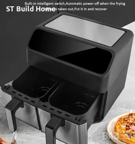 Двоен Фритюрник с Горещ Въздух – 2 x 4 Литра, 2000W | STBuildHome, снимка 2 - Фритюрници - 51740610
