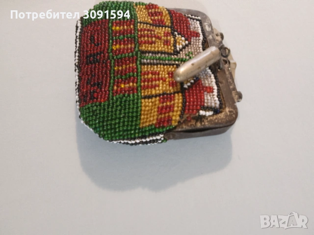  Много рядко Антично османско портмоне ,със куршум -  затворнически мъниста Стъклени пясъчни мъниста, снимка 15 - Други ценни предмети - 53018963