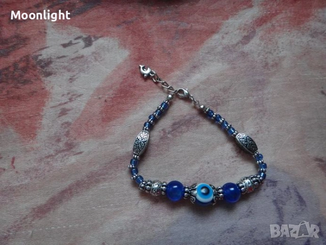 Комплект колие и гривна Синьо око, снимка 5 - Колиета, медальони, синджири - 53035384