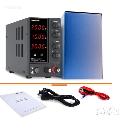 Регулируемо лабораторно захранване 30V / 10A захранващ блок регулиране на ток и напрежение, снимка 6 - Друга електроника - 52397684