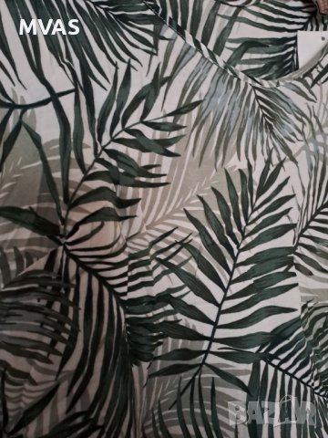 Нов H&M летен топ тропически десен 48 размер XXL  зелено с бяло, снимка 3 - Корсети, бюстиета, топове - 40219858