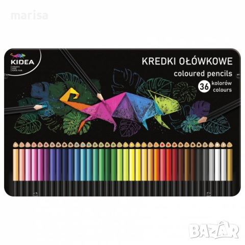 Цветни моливи 36 цвята Kidea, триъгълни 085415