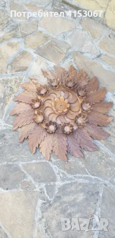 Дърворезбована декоративна апликация, снимка 3 - Декорация за дома - 47695325