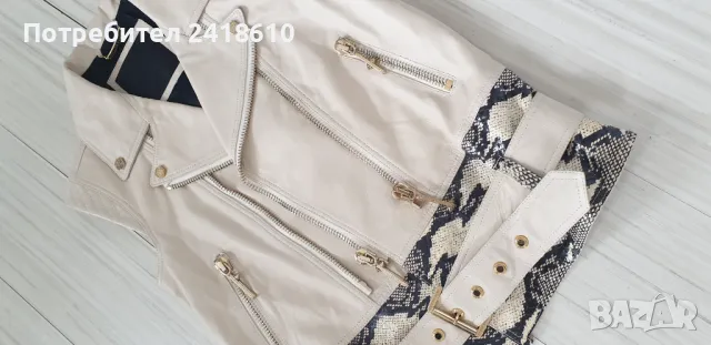 Philipp Plein Leather Womens Vest Size S / ОРИГИНАЛ! Дамски Кожен Елек!, снимка 7 - Елеци - 49796466