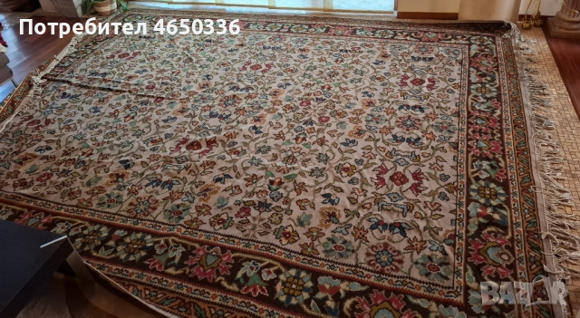 Колекционерски котленски килими датиран 1965-67 г. С голям размер 4.00х3.00 метра, флорални мотиви, снимка 12 - Килими - 52405667
