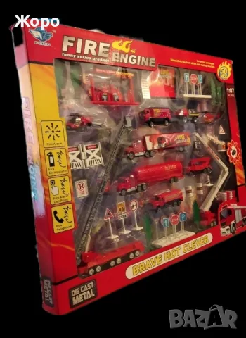 ГОЛЯМ  ДЕТСКИ ПОЖАРНИКАРСКИ КОМПЛЕКТ ОТ МНОГО ПОЖАРНИКАРСКИ КАМИОНИ 0230796-4, снимка 3 - Образователни игри - 48073745