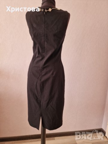 Официална черна рокля с деколте от камъни тип колие - 27,00лв., снимка 6 - Рокли - 43343191