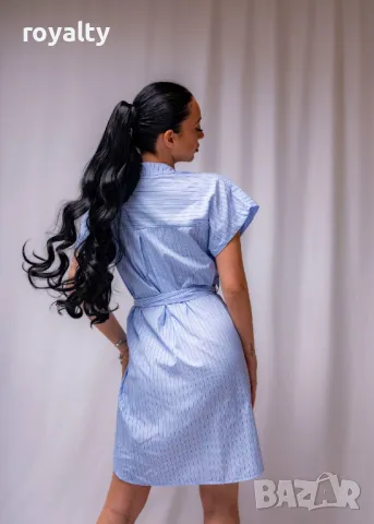 Синя дамска рокля тип риза, снимка 2 - Рокли - 50049103