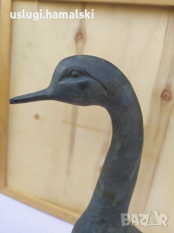 Голяма стара бронзова статуетка/фигура, снимка 2 - Антикварни и старинни предмети - 52963868