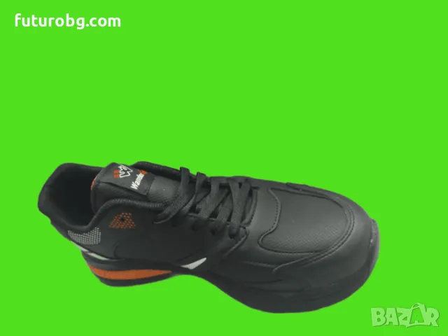 Черни маратонки с оранжев акцент за мъже-водоустоичиви, снимка 3 - Маратонки - 48473963