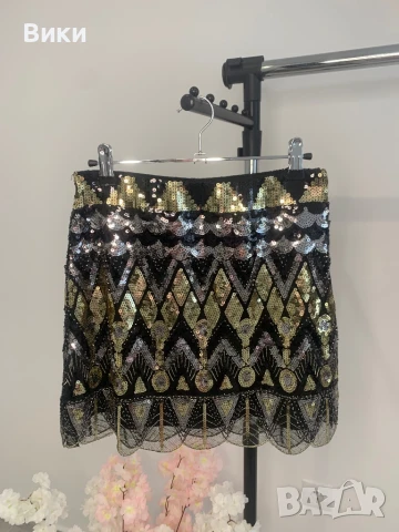 Пола с маниста и паети универсален размер , снимка 6 - Поли - 50739048