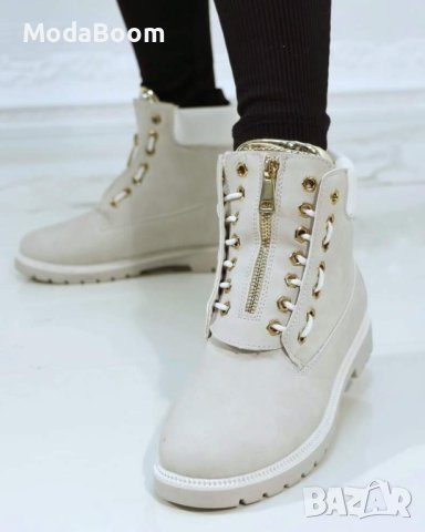 ❄️🤍Равни бели дамски боти набук🤍❄️, снимка 3 - Дамски боти - 43650620