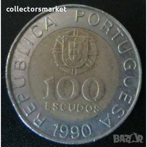 100 ескудо 1990, Португалия