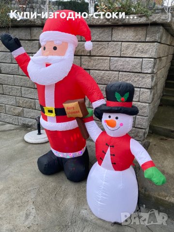 Надуваем светещ Дядо Коледа - 1.80 височина, снимка 7 - Декорация за дома - 43214443