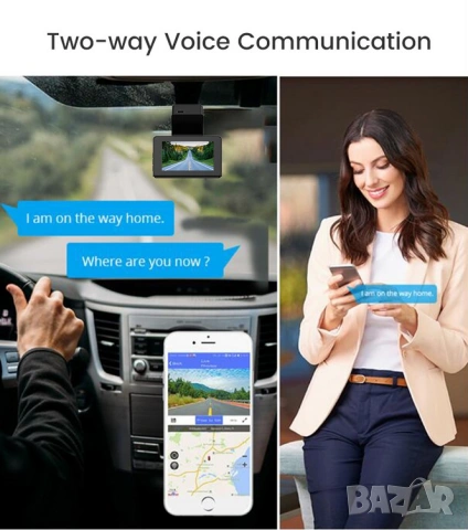 4G Lte видеорегистратор с предаване на живо за кола, двойна камера, предна задна, 2K WIFI GPS DVR, снимка 10 - Аксесоари и консумативи - 53479571