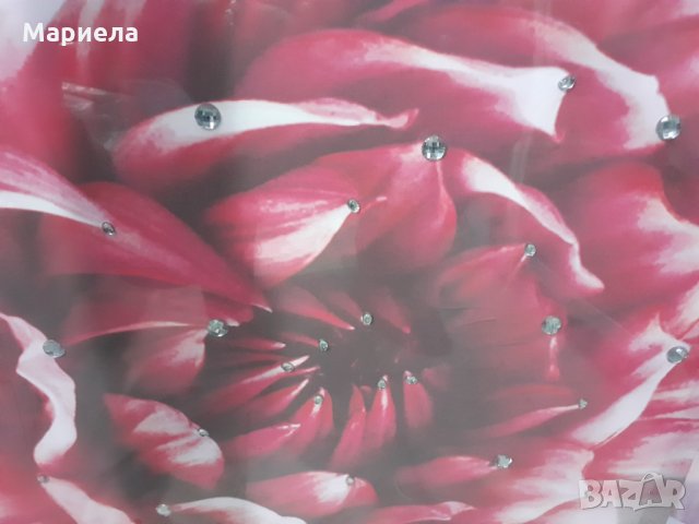 Картина "цвете" с ефектни камъни 2 цвята - 55х55см, снимка 2