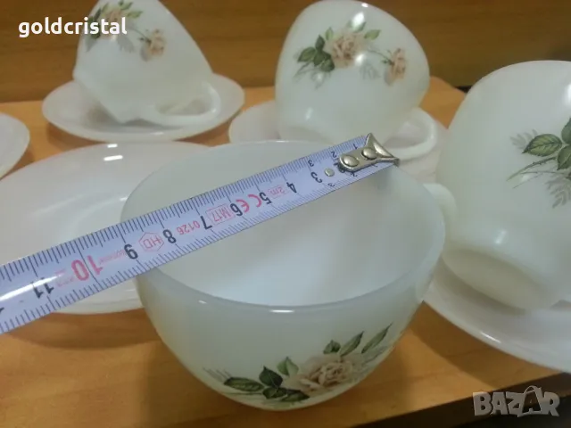 стар френски аркопал чаши за чай , снимка 7 - Антикварни и старинни предмети - 49514040