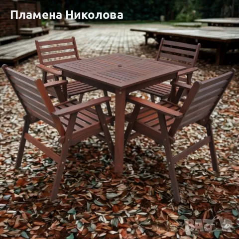 Градински комплект Tirora Muhler Meranti - 5 части, дърво, снимка 1