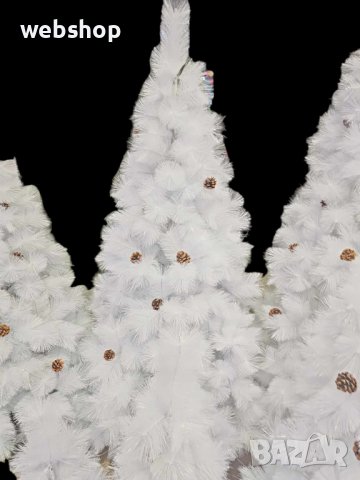ПРОМО!! Изкуствена Коледна Елха , Снежно бяла , Зелена , Стойка, снимка 3 - Декорация за дома - 43152197