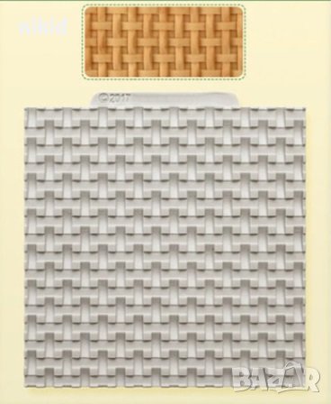 кошница квадратна текстура релеф силиконов молд форма декорация торта фондан шоколад и др.