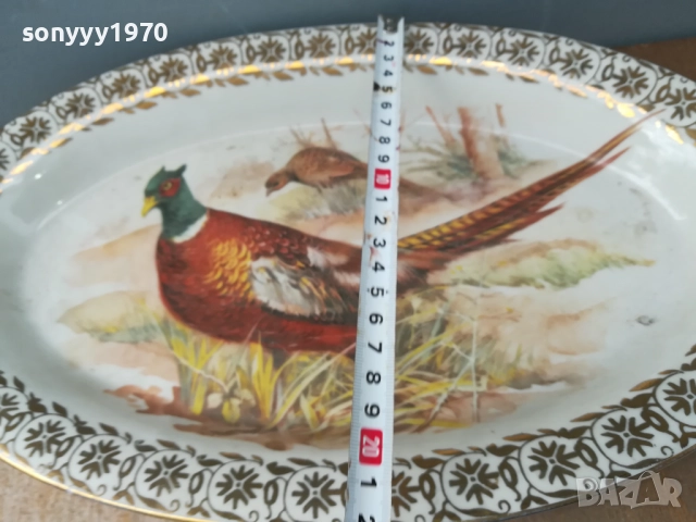 ГОЛЯМА ПОРЦЕЛАНОВА ЧИНИЯ С ФАЗАН 0909251142LCHERY, снимка 3 - Антикварни и старинни предмети - 51651529