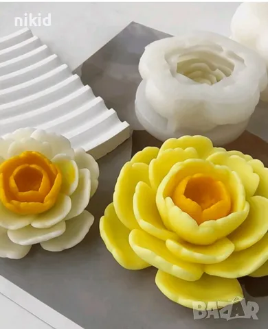 3d Многопластово цвете Камелия силиконов молд форма фондан шоколад гипс смола свещ декор