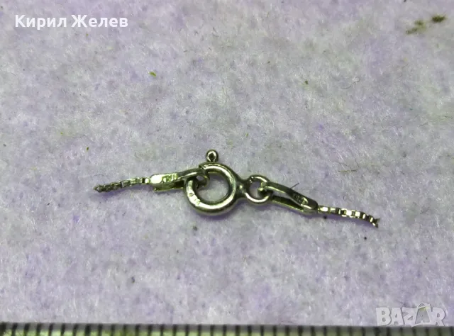 СТАРА СРЕБЪРНА ЗАКОПЧАЛКА СРЕБРО 925 ITALY с БЯЛА ПОЗЛАТА КАРАБИНКА За ГРИВНА КОЛИЕ ВЕРИЖКА 49912