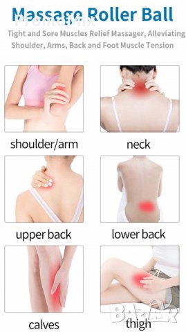 Портативна Топка за масаж DorsoAktive Massage Rolle топка за точков масаж стрес топка, снимка 4 - Масажори - 28065846