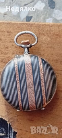 Moesa,швейцарски джобен часовник,сребро,злато,ниело, снимка 8 - Антикварни и старинни предмети - 43910260