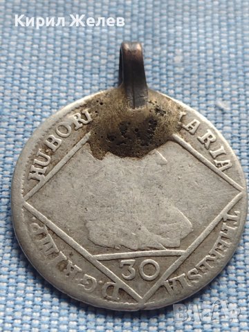 Сребърна монета 30 кройцера 1770г. Мария Терезия Виена Австрия 25226, снимка 3 - Нумизматика и бонистика - 42983611