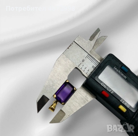 Златен медальон с аметист – 18K, снимка 5 - Колиета, медальони, синджири - 53266144