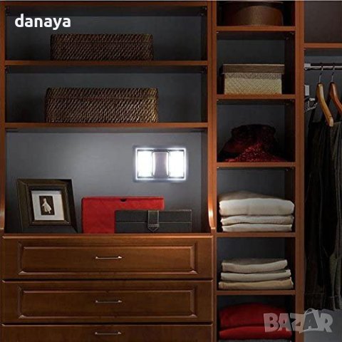 3535 Безжична нощна лампа за стена с магнит и копче ON/OFF, снимка 7 - Лампи за стена - 40697992