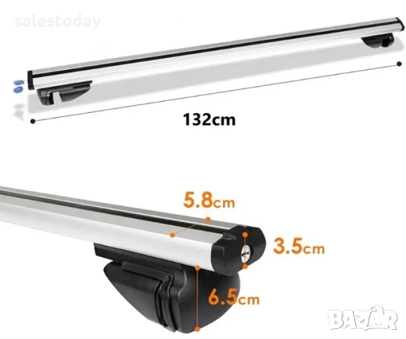 Напречни греди, Автомобилен багажник, Универсални, Алуминиеви, снимка 2 - Аксесоари и консумативи - 28136305