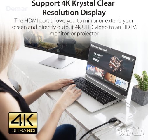 НОВО! Адаптер USB C към 4K HDMI, снимка 7 - Кабели и адаптери - 40804615