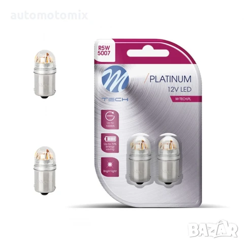 Комплект крушки, Led диодни крушки, R5W, 2броя, CAMBUS, M-TECH -282511