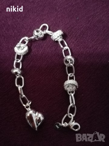 Нежно сърце щампа сребро 925 универсално колие или гривна, снимка 4 - Колиета, медальони, синджири - 16924725