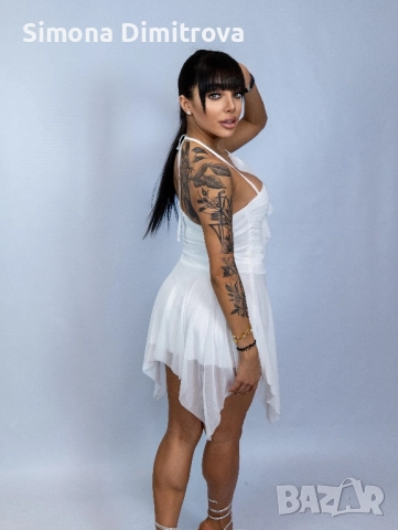 Рокля-Martha-бяло, снимка 3 - Рокли - 52659279