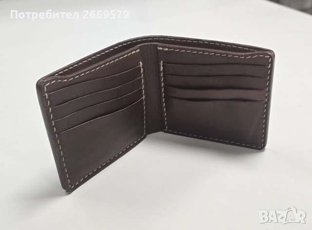 Ръчно изработен мъжки портфейл, снимка 4 - Портфейли, портмонета - 53513286