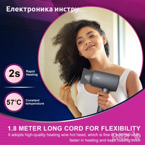 ПРОМОЦИЯ! Професионален сешоар VGR V-400, снимка 7 - Сешоари - 43164726