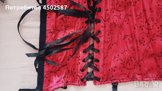 Комплект червен корсет със жартиери и прашки, снимка 14 - Корсети, бюстиета, топове - 51884806