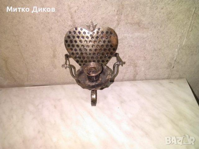 Метален свещник за една свещ ръчна изработка 200х120х68мм