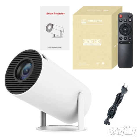 Преносим смарт видео проектор, JFYU, 4K Ultra HD поддръжка, 1280x720p резолюция, WiFi, Bluetooth 