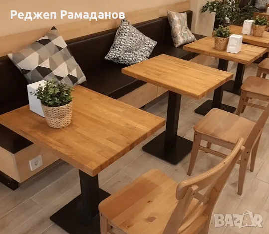 Маси и пейки от масив с метални крака , снимка 12 - Градински мебели, декорация  - 49637116