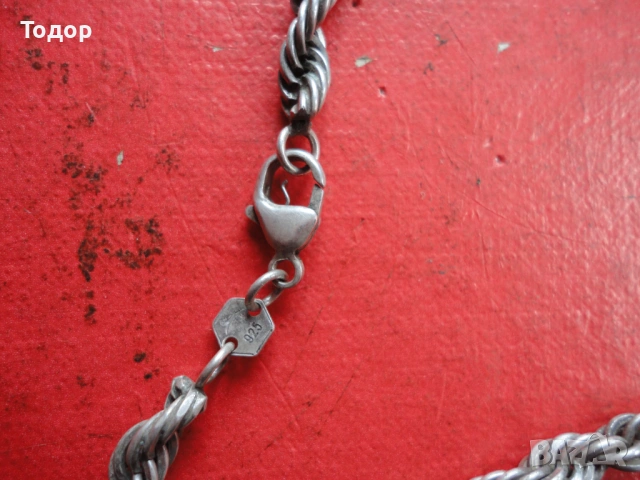 Сребърен синджир верижка верига 1, снимка 4 - Колиета, медальони, синджири - 53060962