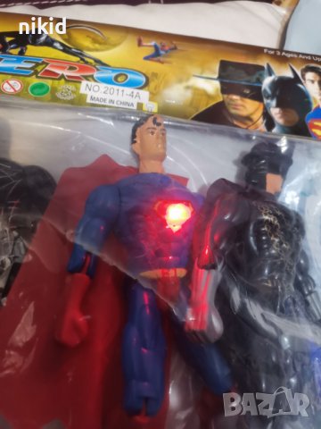 Батман и Спайдърмен Супермен Зоро светещи подвижни играчки фигурки пластмасови pvc за игра и торта, снимка 2 - Фигурки - 36673014