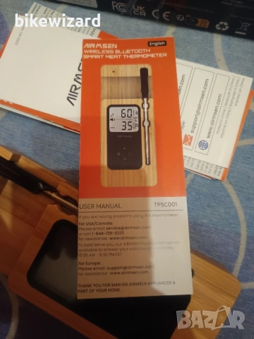 AIRMSEN Bluetooth термометър за месо с APP контрол НОВ С ТРАНСПОРТЕН ДЕФЕКТ, снимка 7 - Друга електроника - 52472918