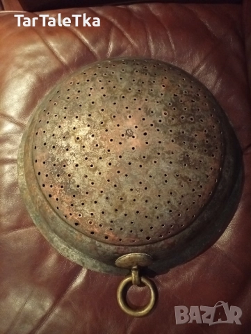 Бакър меден съд гевгир с печат на майстора, снимка 6 - Антикварни и старинни предмети - 51922385