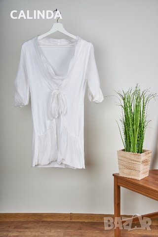 Бяла дизайнерска риза, снимка 1 - Ризи - 28737437