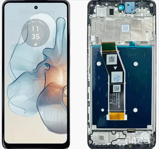 Дисплей за Motorola G24 Power, тъч екран, с рамка, LCD, тъчскрийн, LED, Moto G24, тъч скрийн